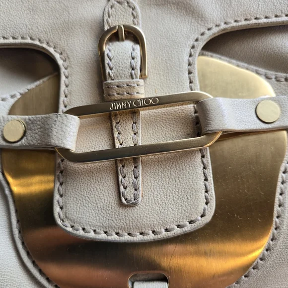Jimmy Choo Elegant Cream Leather Handbag - Picture 3 of 13